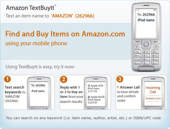 أمازون تطلق خدمة TextBuyIt للشراء عبر الرسائل القصيرة 3