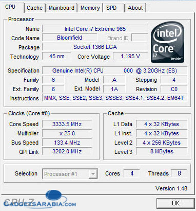 تحت الإختبار: أحدث معالجات انتل, Intel Core i7 Extreme Edition i7-965 6
