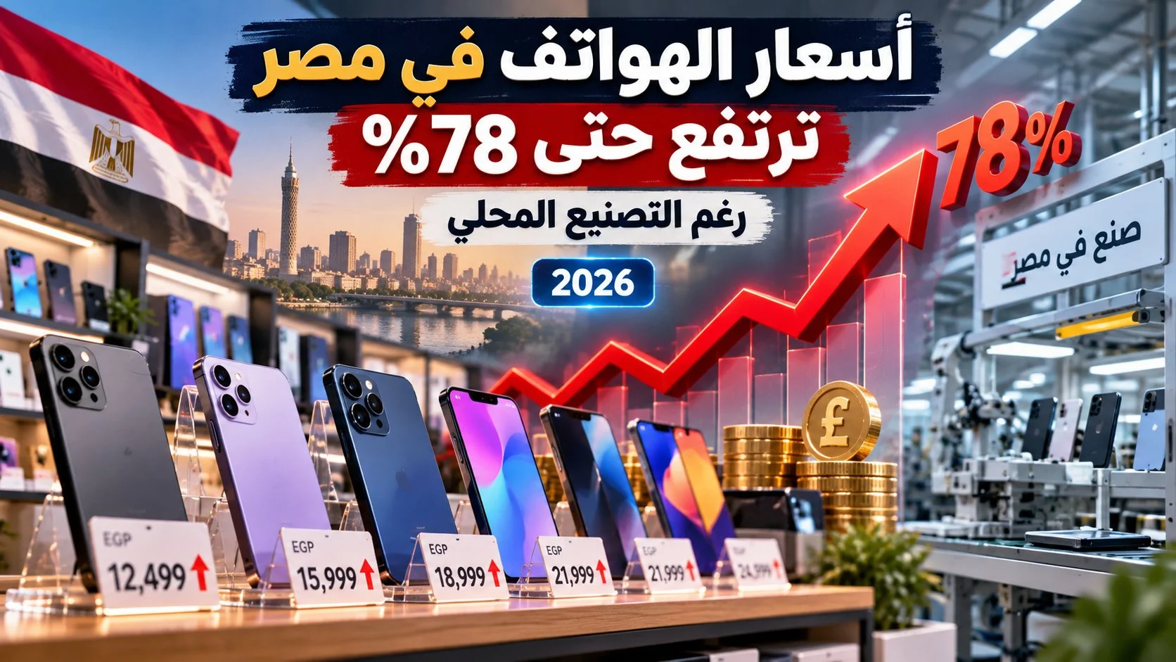أسعار الهواتف في مصر ترتفع حتى 78% رغم التصنيع المحلي
