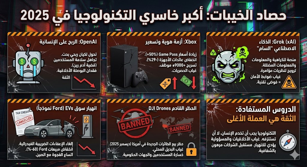 أكبر الخاسرين في قطاع التكنولوجيا لعام 2025 11 أكبر الخاسرين في قطاع التكنولوجيا لعام 2025