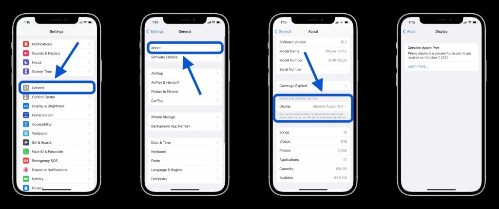 كيفية عرض سجل خدمة الآيفون والأجزاء التي تم اصلاحها في iOS 15.2 16 كيفية عرض سجل خدمة الآيفون والأجزاء التي تم اصلاحها في iOS 15.2 3