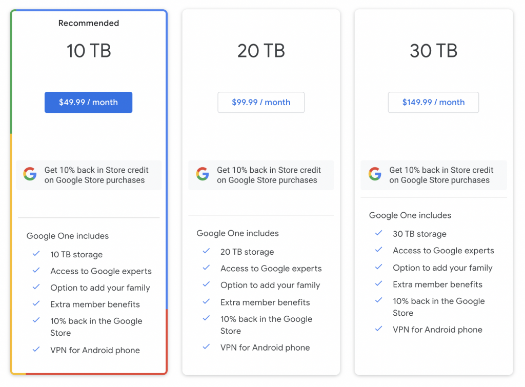 Google One تقدم تخفيض 50% على الخطط الكبيرة 12 Google One تقدم تخفيض 50% على الخطط الكبيرة 1