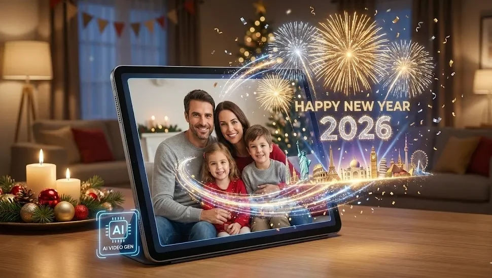 الذكاء الاصطناعي يصمم لك بطاقة التهنئة بالعام الجديد