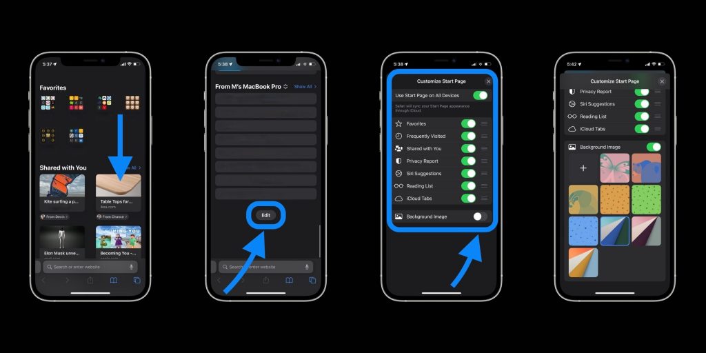 كيفية تخصص خلفية لمتصفح سافاري في iOS 15 16 كيفية تخصص خلفية لمتصفح سافاري في iOS 15 3