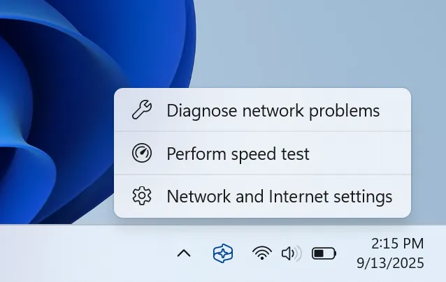 Windows 11 سيتيح لك اختبار سرعة الإنترنت من شريط المهام 1