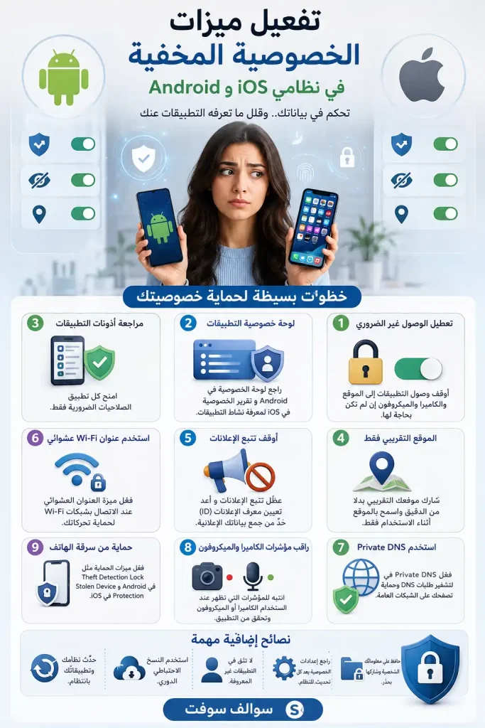 شرح تفعيل ميزات الخصوصية المخفية في نظامي iOS و Android 1