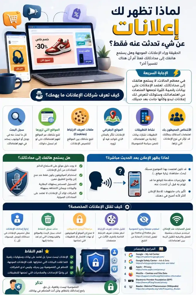 لماذا تظهر لك إعلانات عن شيء تحدثت عنه فقط؟ 1 لماذا تظهر لك إعلانات عن شيء تحدثت عنه فقط؟ 1