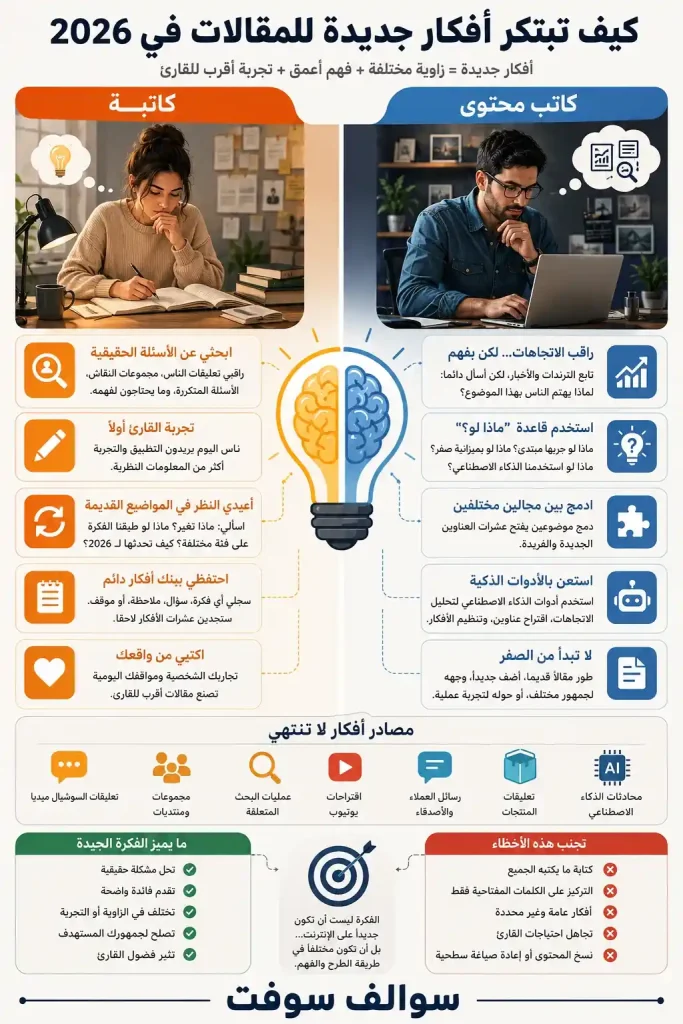كيف تبتكر أفكار جديدة للمقالات في 2026 12 كيف تبتكر أفكار جديدة للمقالات في 2026 1
