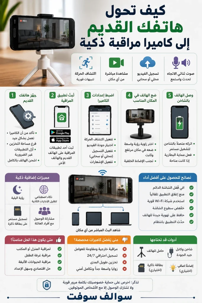كيفية تحويل هاتفك القديم إلى كاميرا مراقبة 12 كيفية تحويل هاتفك القديم إلى كاميرا مراقبة 1