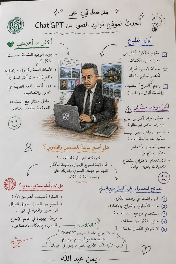 ملاحظاتي على أحدث نموذج توليد الصور من ChatGPT 2