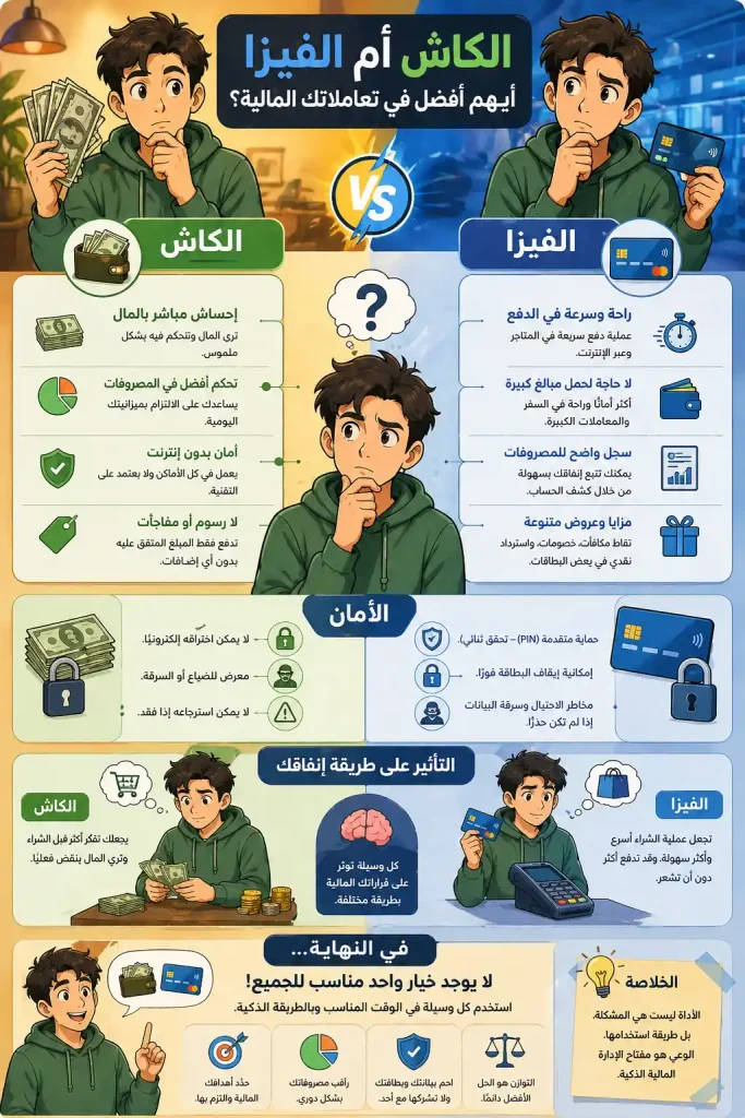 الكاش أم الفيزا : أيهم أفضل في تعاملاتك المالية 1