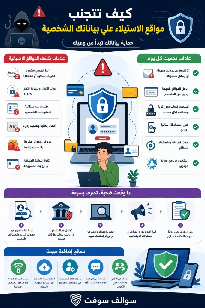 كيف تتجنب مواقع الاستيلاء علي بياناتك الشخصية في 2026 1