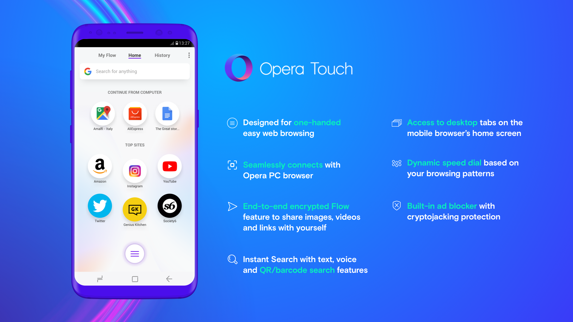 اوبرا تطلق متصفح Touch المخصص للهواتف الذكية 1