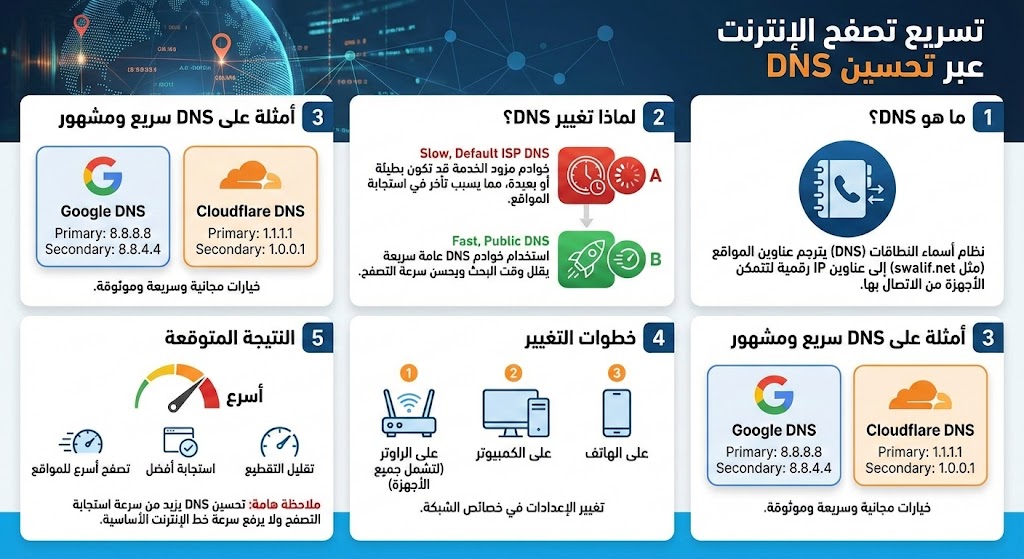 كيف ترفع سرعة الإنترنت من خلال DNS أسرع 12 كيف ترفع سرعة الإنترنت من خلال DNS أسرع 1