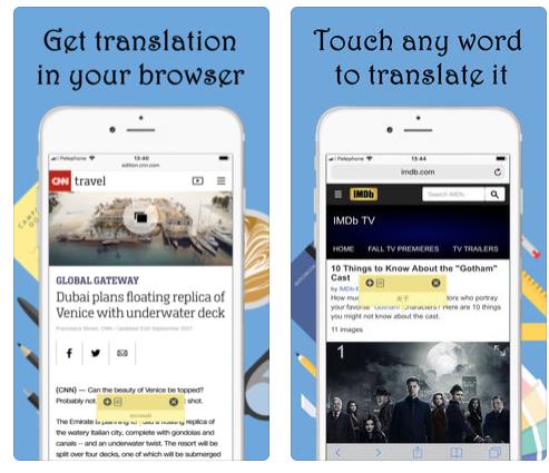 تطبيق Touch & Translate لمتصفح سفاري متاح مجاناً لفترة محدودة بدلاً من 2 دولار 1