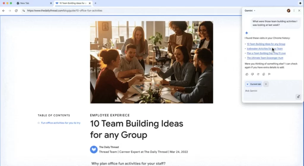 Gemini in Chrome يصل لمستخدمي Google Workspace 1