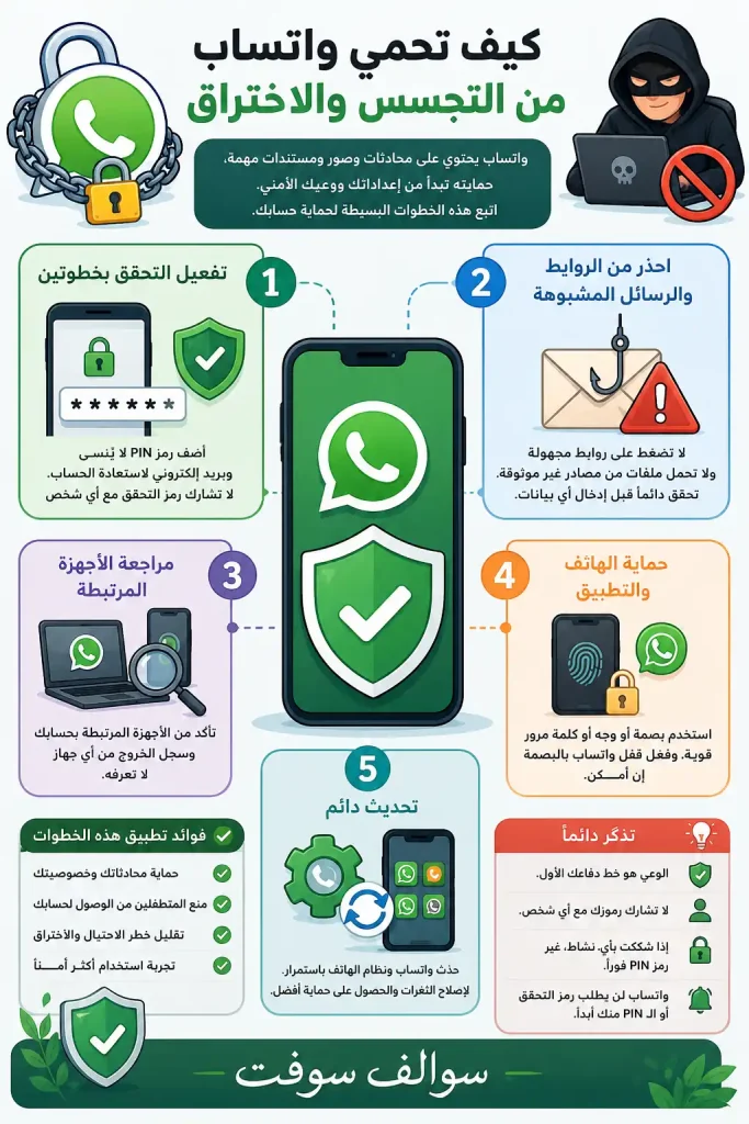 كيف تحمي واتساب من التجسس والاختراق في 2026 12 كيف تحمي واتساب من التجسس والاختراق في 2026 1