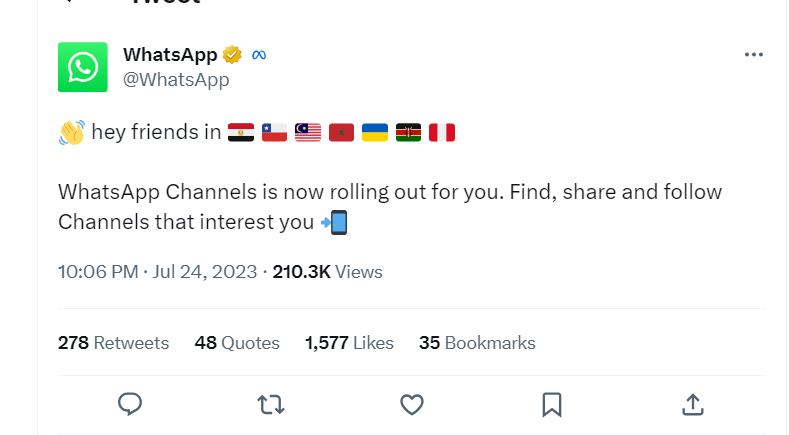 WhatsApp Channels تصل الى 7 دول جديدة بينها مصر والمغرب 12 WhatsApp Channels تصل الى 7 دول جديدة بينها مصر والمغرب 1