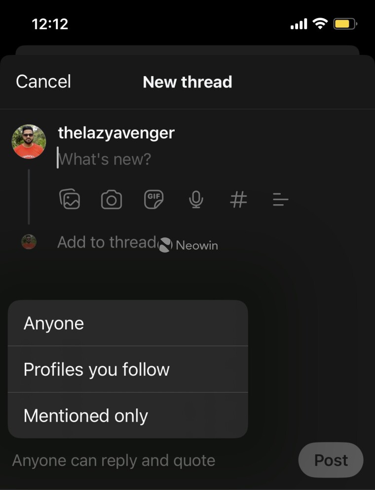 Threads يتيح التحكم فيمن يمكنه اقتباس منشوراتك 12 Threads يتيح التحكم فيمن يمكنه اقتباس منشوراتك 1