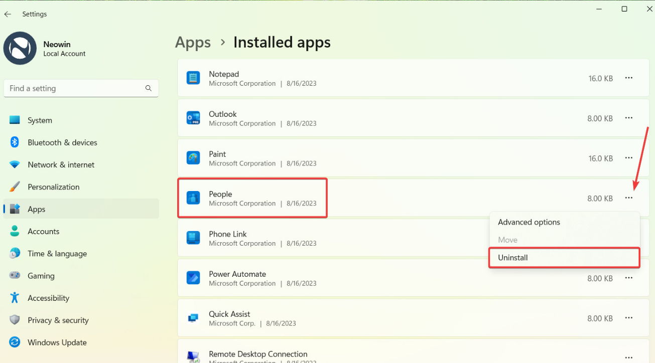 Windows 11 يتيح الان ازالة التطبيقات الاساسية للنظام 12 Windows 11 يتيح الان ازالة التطبيقات الاساسية للنظام 1