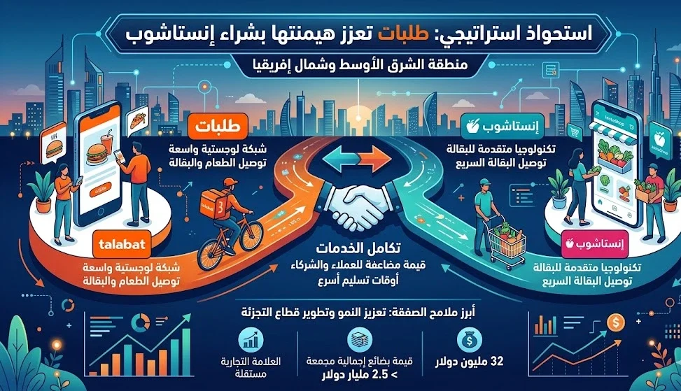 طلبات تستحوذ على إنستاشوب مقابل 32 مليون دولار