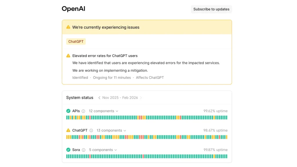 عودة خدمة ChatGPT للعمل الطبيعي بعد انقطاع مفاجئ أربك المستخدمين