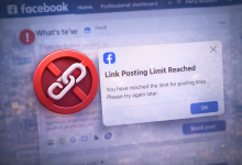 فيسبوك تختبر حد نشر الروابط في الصفحات والحسابات الشخصية