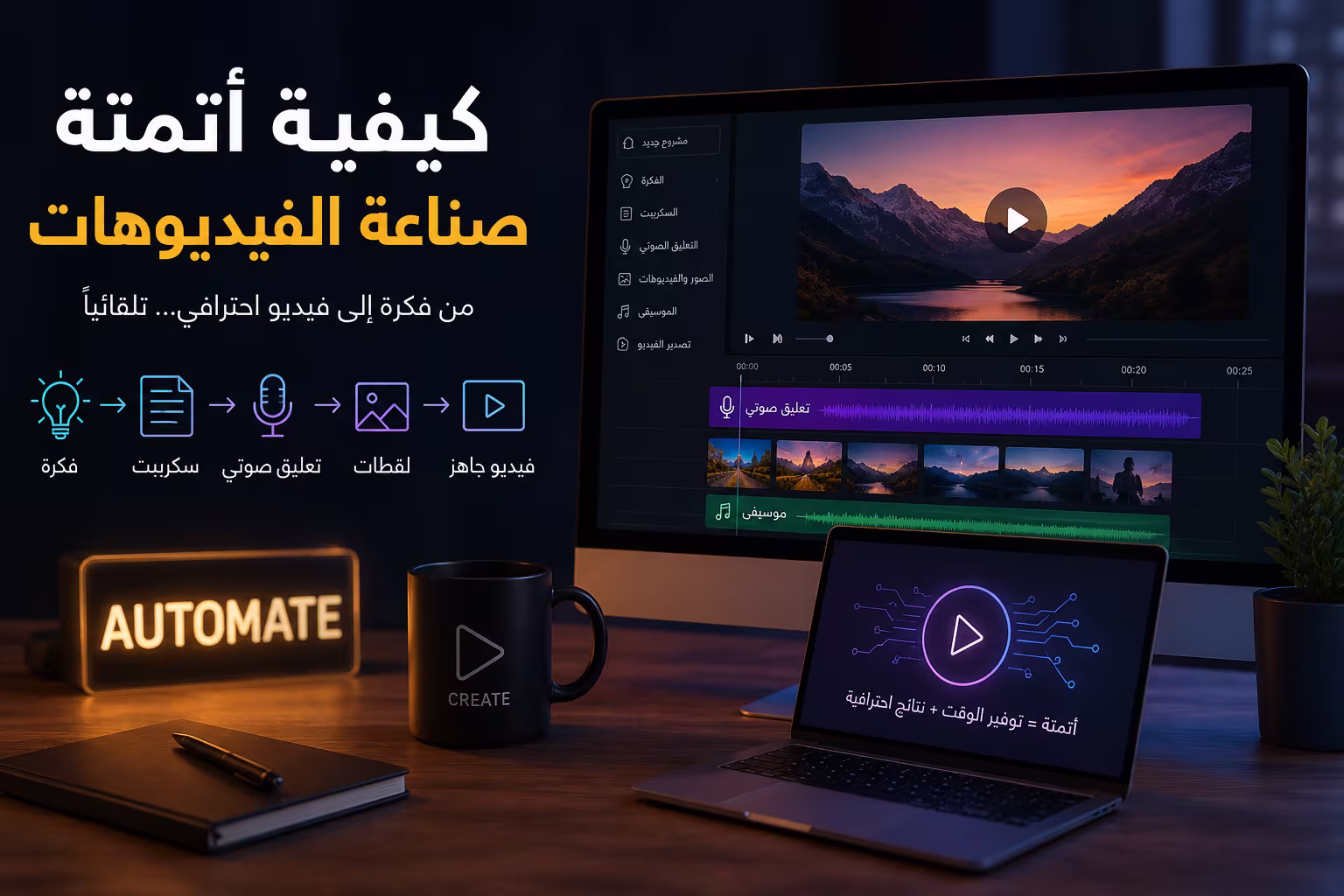 كيفية أتمتة صناعة الفيديوهات 1 كيفية أتمتة صناعة الفيديوهات
