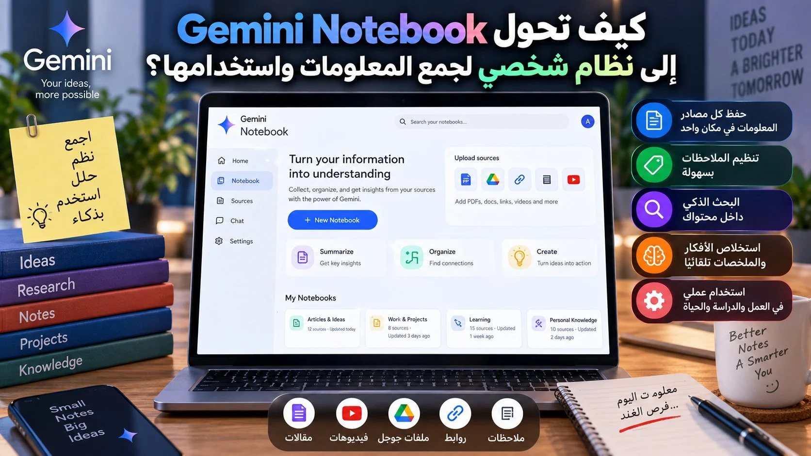 كيف تحول Gemini Notebook إلى نظام شخصي لجمع المعلومات واستخدامها؟ 1 كيف تحول Gemini Notebook إلى نظام شخصي لجمع المعلومات واستخدامها؟