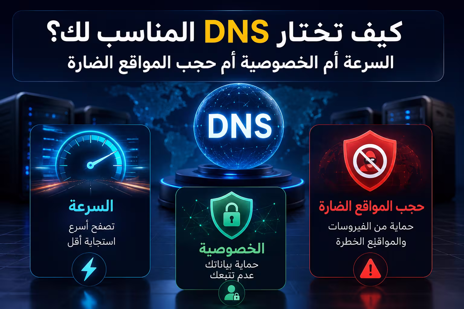 كيف تختار DNS المناسب لك؟ السرعة أم الخصوصية أم حجب المواقع الضارة 1 كيف تختار DNS المناسب لك؟ السرعة أم الخصوصية أم حجب المواقع الضارة