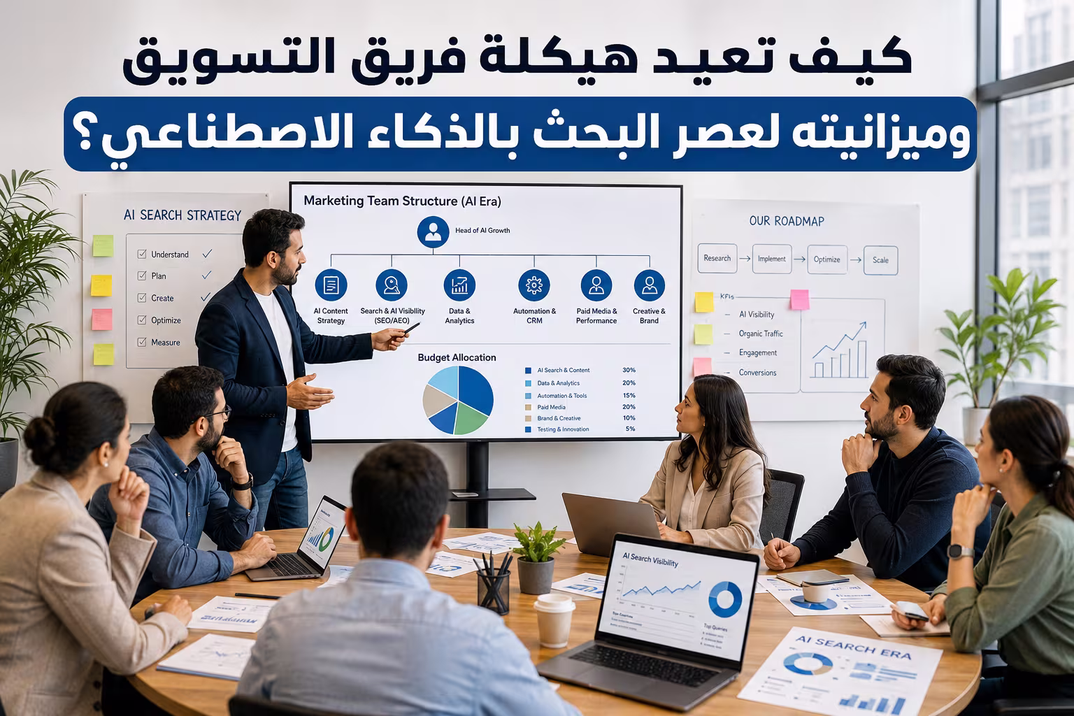 كيف تعيد هيكلة فريق التسويق وميزانيته لعصر البحث بالذكاء الاصطناعي؟