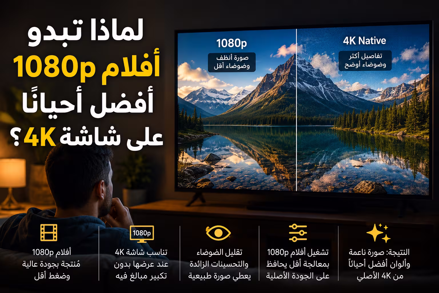 لماذا تبدو أفلام 1080p أفضل أحيانًا على شاشة 4K؟ 1 لماذا تبدو أفلام 1080p أفضل أحيانًا على شاشة 4K؟