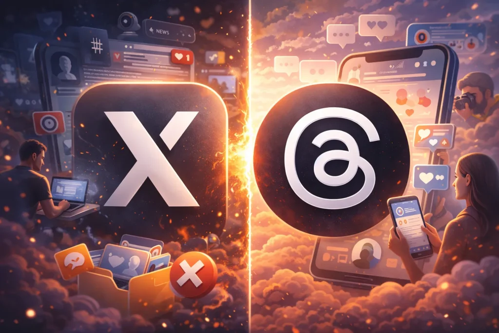 مقارنة إكس وثريدز
