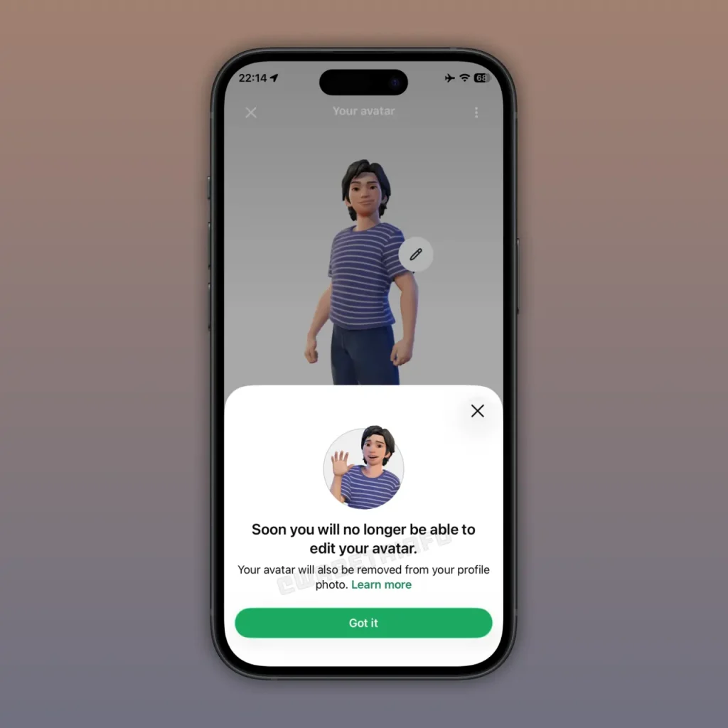 ميزة Avatars تودع تطبيق واتساب 1