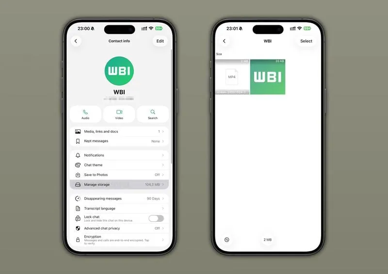 واتساب يختبر ميزة جديدة لإدارة سعة التخزين لكل محادثة بشكل منفصل 1