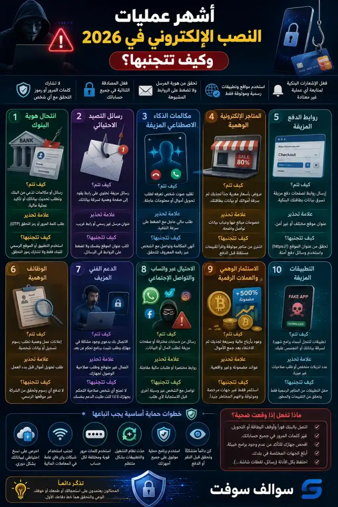 أشهر عمليات النصب الإلكتروني في 2026 وكيف تتجنبها 2