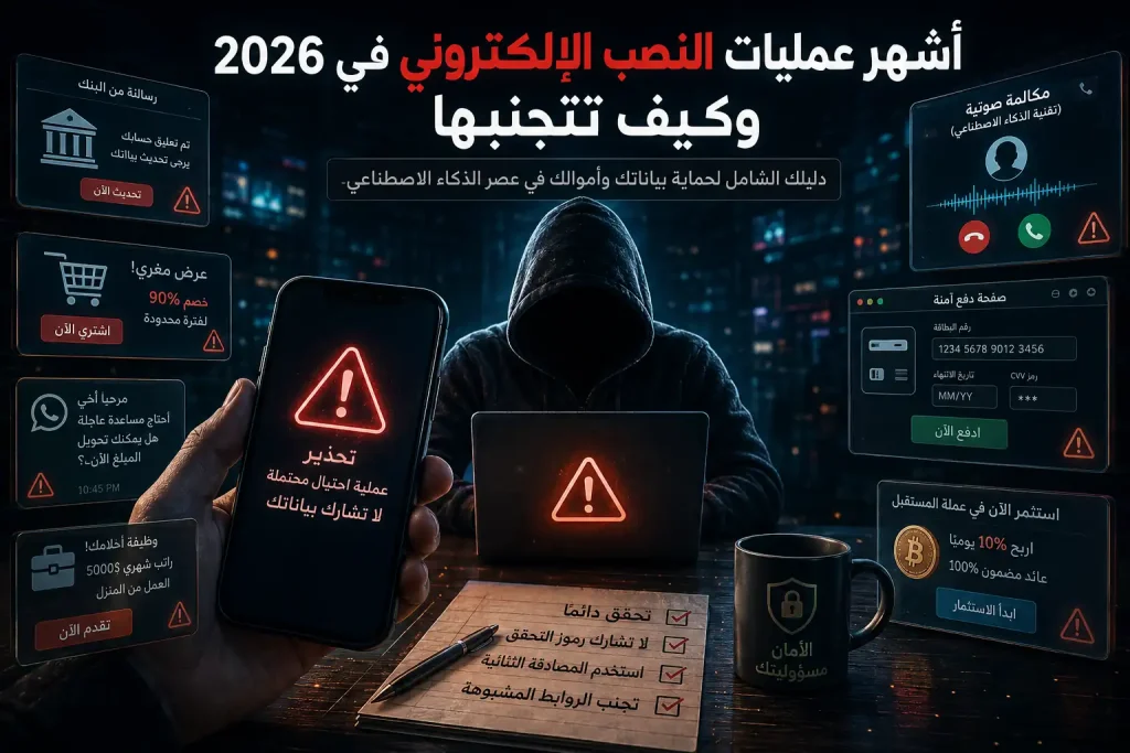أشهر عمليات النصب الإلكتروني في 2026 وكيف تتجنبها 1