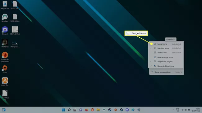 Windows 11 - كيف تغير حجم الايقونات على سطح المكتب 12 Windows 11 - كيف تغير حجم الايقونات على سطح المكتب 1