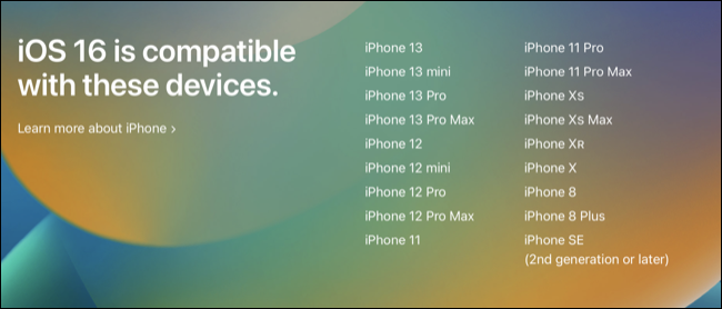iOS 16 و iPadOS 16 - الاجهزة المتوافقة 5