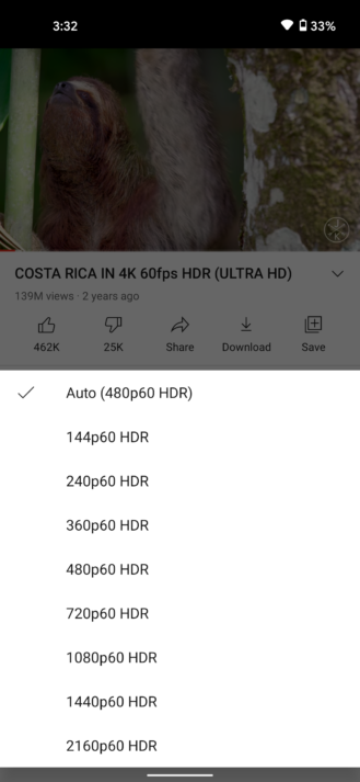 يوتيوب للأندرويد يتيح الان العرض بدقة 4K HDR 1