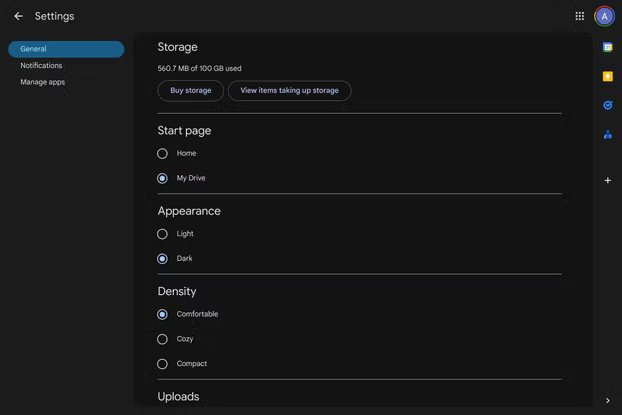 Google Drive على الويب تحصل على المود الليلي 12 Google Drive على الويب تحصل على المود الليلي 1