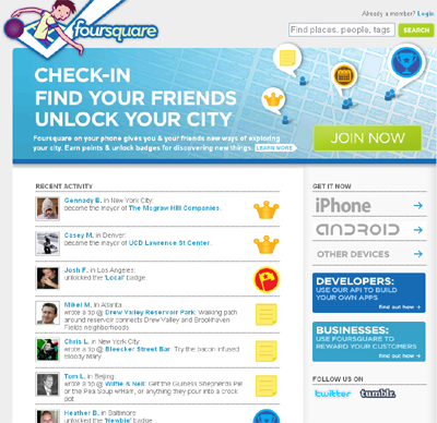إطلاق موقع Foursquare .. منافس جديد لـtwitter 11 new-site