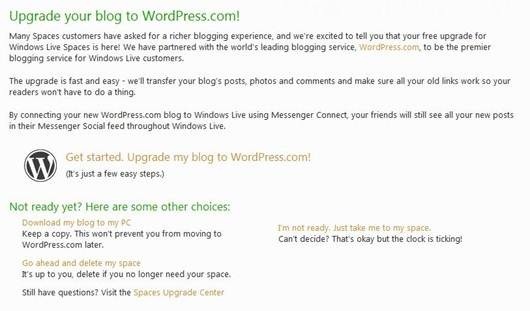 Windows Live تدمج بعض من خدماتها مع Wordpress 7