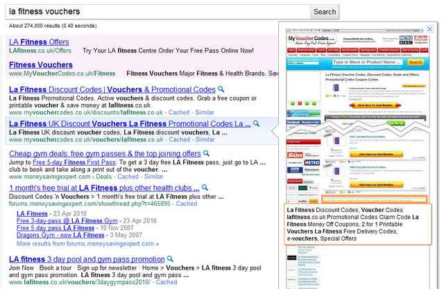 جوجل تختبر نظام جديد لإستعراض الموقع في صفحات البحث 6