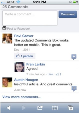 صندوق تعليقات الفيس بوك متاح لأجهزة الجوال الان 3