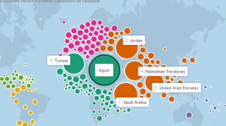 خريطة الصداقة على الفيس بوك حول العالم 5