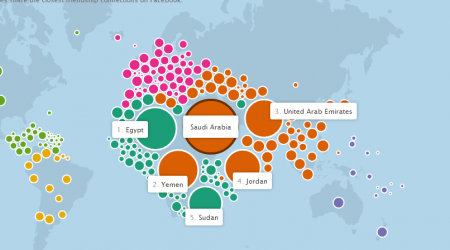 خريطة الصداقة على الفيس بوك حول العالم 6