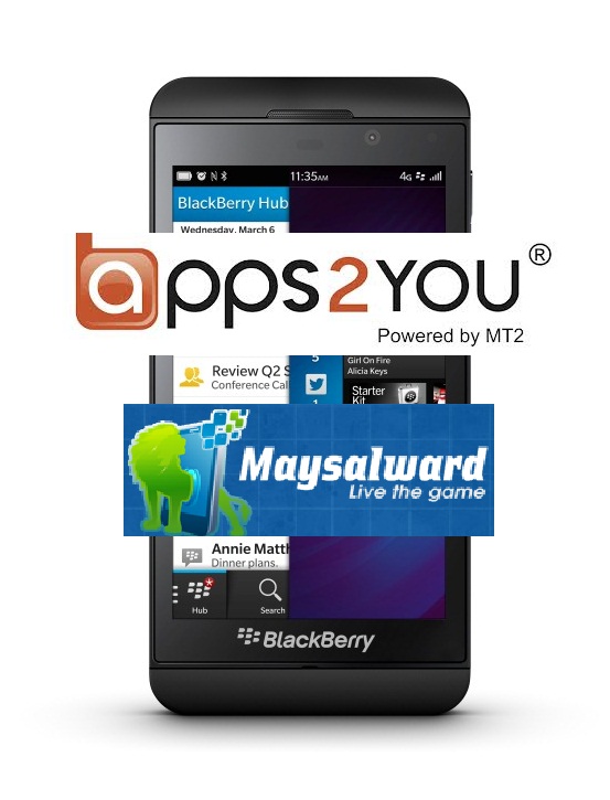 توفر تطبيقات Apps2you و Maysalward الشهيرة على هواتف بلاك بيري 10 4