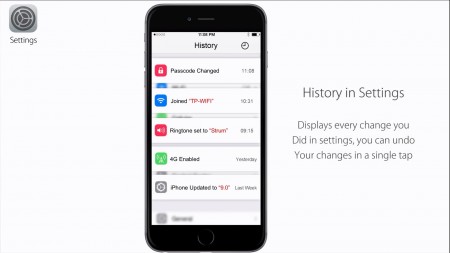 فيديو تخيلي لنظام أبل iOS 9 12 سجل كل تعاملاتك مع الهاتف في الاعدادات