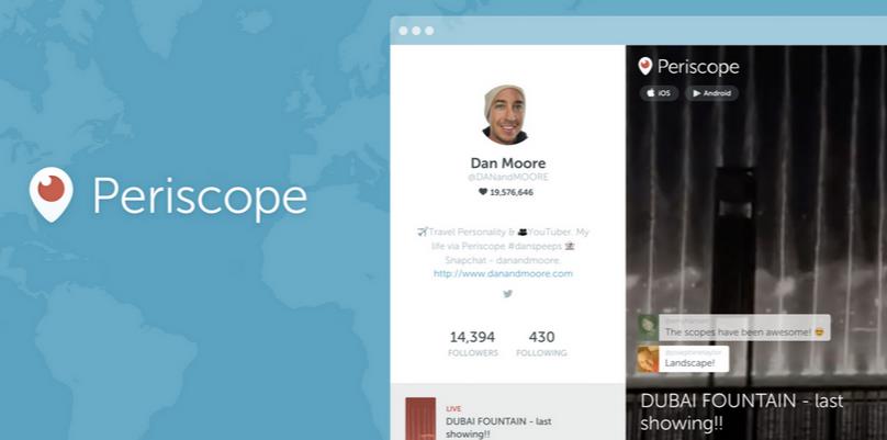تطبيق Periscope يقدم نسخة بروفيل للويب 3